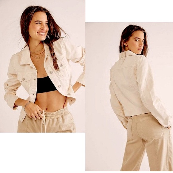 Free People Rumors Jean Jacket- Cream (M) - Picture 3 of 9